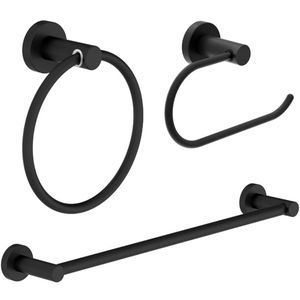 3-Piece Black Decorative Bathroom Hardware Set